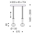Oligo Pendelleuchte GRACE / 2-flammig / Alu gebürstet - Alu gebürstet G42-931-27-12