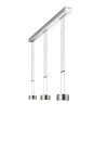Oligo Pendelleuchte GRACE / 3-flammig / Satin Copper - Alu gebürstet G42-931-37-15