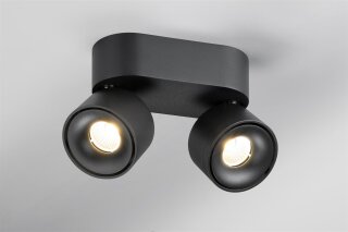 Lupia Bloc 2S Led-Deckenleuchte Schwarz, 2x7,5w, 1100 Lumen, 3000K