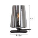 Steinhauer Ancilla Tafell. 1-l. smoke glas E27 3103ZW