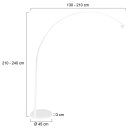 Steinhauer Sparkled Light Vloerl. 1-L. Boog (armatuur) 7268W