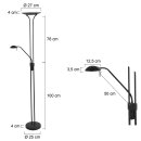 Steinhauer - Mexlite Biron Vloerl. 2-l .Led Metaal *m* 7500ZW