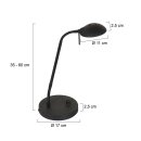 Steinhauer - Mexlite Biron Tafell. 1-l. Led Metaal *m* 7502ZW