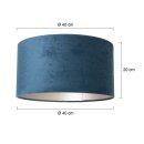 Steinhauer Kappen Kap 40*40*20 Rnd Be27 velours blauw K1068ZS