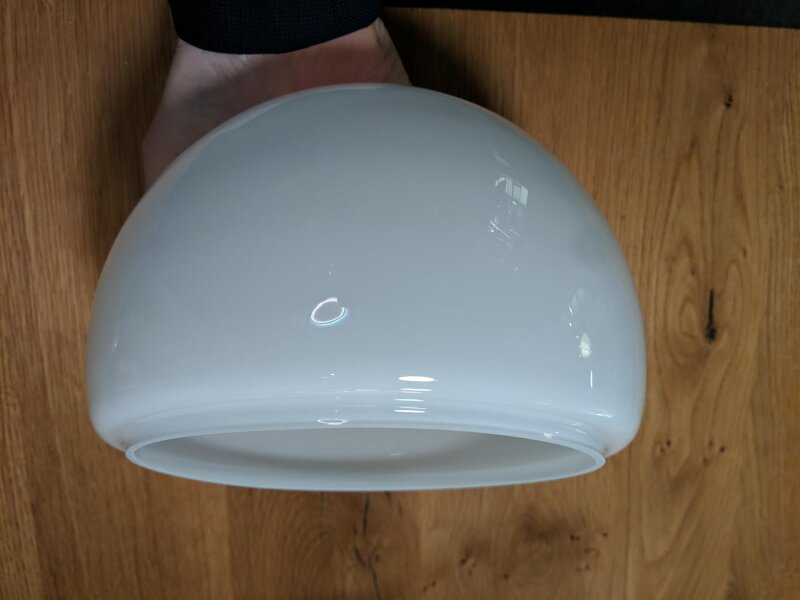 Ersatzglas Für Lampenschirm – 11,9x17cm, Zentrales Loch 2,5cm, Mundgeblasen, Wellenförmige Oberfläche