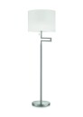 Knapstein Stehleuchte Lilo-S, Nickel-matt, Schirm konisch Chintz creme 41.971.19-11