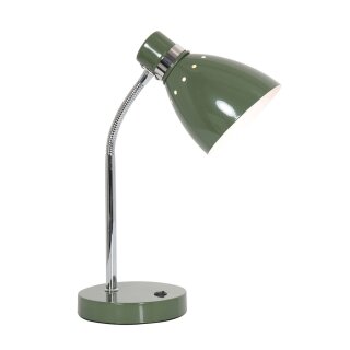 Steinhauer Tischleuchte Spring mit Flexarm grün + Chrom