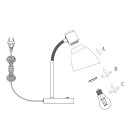 Steinhauer Tischleuchte Spring mit Flexarm grün + Chrom