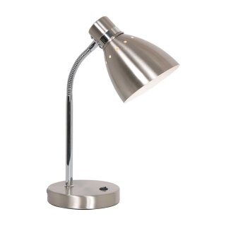 Steinhauer Tischleuchte Spring mit Flexarm Nickel-matt + Chrom