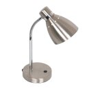 Steinhauer Tischleuchte Spring mit Flexarm Nickel-matt + Chrom