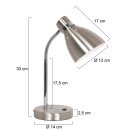 Steinhauer Tischleuchte Spring mit Flexarm Nickel-matt + Chrom