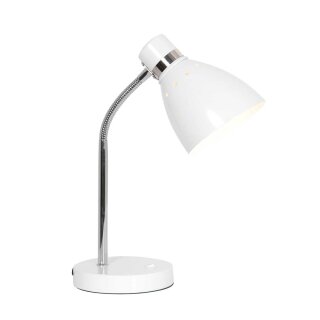 Steinhauer Tischleuchte Spring mit Flexarm weiß+Chrom