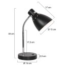 Steinhauer Tischleuchte Spring mit Flexarm schwarz + Chrom