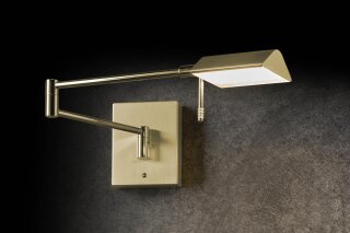 Holtkötter LED-Wandleuchte Messing poliert/Messing matt, mit Tastdimmer, 2000 Lumen, 2700 Kelvin, 9615-1-9