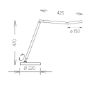 Knapstein Tischleuchte Tessa-T mattnickel, 17Watt, Gestensteuerung