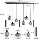 Steinhauer Pendelleuchte Reflexion Schwarz 3796ZW