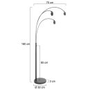 Steinhauer Stehleuchte Sparkled Light Schwarz 3821ZW