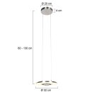 Steinhauer - Höhenverstellbare Pendelleuchte Soleil rund LED, drehbares Mittelteil.