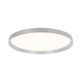 Deckenleuchte Flady 40cm silber gebürstet, mit indirektem Lichtanteil