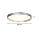 Deckenleuchte Flady 40cm silber gebürstet, mit indirektem Lichtanteil