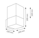 LCD Wandleuchte graphit mit würfelförmigem Opalglas E27