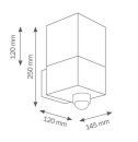 LCD Wandleuchte graphit mit würfelförmigem Opalglas E27 und Bewegungsmelder