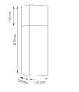 LCD Sockelleuchte graphit mit würfelförmigem Opalglas E27