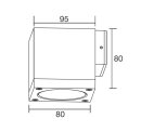 LCD Wandleuchte Downlight eckig für 1xGU10 LED Graphit