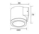 LCD Wandleuchte Downlight zylinder für 1x GU10 LED Graphit