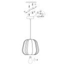 Steinhauer AN hangl. 1-l. fabric shade 28*26cm