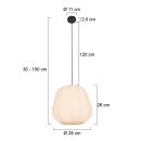 Steinhauer AN hangl. 1-l. fabric shade 28*26cm