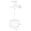 Steinhauer AN Hangl. 1-l. fabric shade 45*34cm