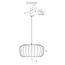 Steinhauer AN Hangl. 1-l. fabric shade 60*30cm