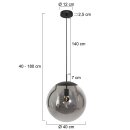 Steinhauer Hangl. 1-l. 40cm glasbol smoke