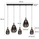 Steinhauer Hangl. 5-L. balk  led glass smoke