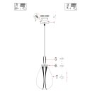 Steinhauer Hangl. 1-L. led glass smoke 23cm