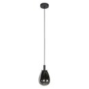 Steinhauer Hangl. 1-L. led glass smoke 14cm