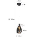 Steinhauer Hangl. 1-L. led glass smoke 14cm