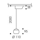 Oligo Smart.Track System- Pendelleuchte Balino / Chrom matt Satiniert (weiß) Schwarz matt- 22-880-30-06/03 Ausstellungsstück gekürzt