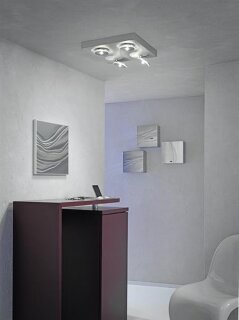 LED-Deckenleuchte Escale Spot It Alu 4Flg Quadrat 40760409
