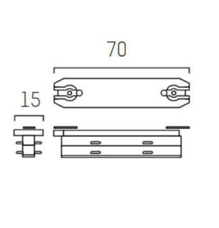 Molto Luce Volare - Linearverbinder L70mm Chrom 652-0030100001