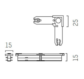 Molto Luce Volare - Winkelverbinder 90° L25mm Weiß 652-0030400005