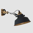 Steinhauer -Mexlite Wandleuchte 1-Lclip *M* Mattschwarz mit goldfarbenen Details 1320ZW
