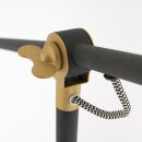 Steinhauer -Mexlite Stehleuchte 1-L Metall *M* Mattschwarz mit goldfarbenen Details 1322ZW