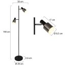 Steinhauer -Anne Lighting AN Stehleuchte 2-l. Schwarz mit Stahl Mattschwarz 1702ZW