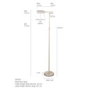 Steinhauer -Mexlite Stehleuchte 1-l. Dach *m* Geborstels Stahl 5895ST