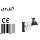 Steinhauer - Wandleuchte 1-L. SCHARNIER Schwarz mit Stahl 6290ZW