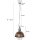 Steinhauer - Pendelleuchte 1-l. Industrial Braun gewischt mit Stahl Akzente 7586B