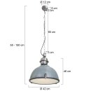 Steinhauer - Pendelleuchte 1-l. Industrial Beton Optik 7586GR