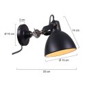 Steinhauer -Mexlite Wandleuchte 1-l. Reflector *M* Mattschwarz 7647ZW